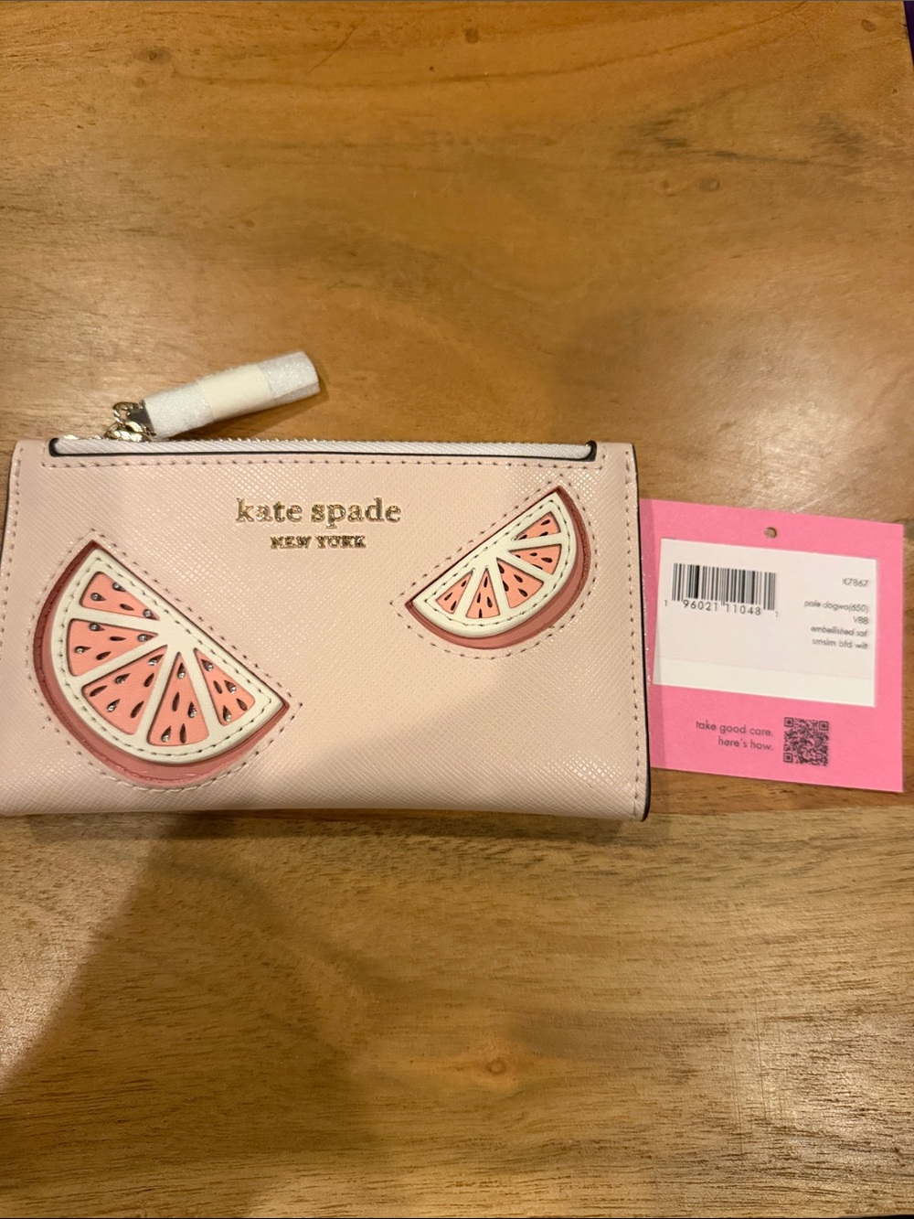 NWT Kate Spade Tini Embellished Small Slim Bifold Wallet